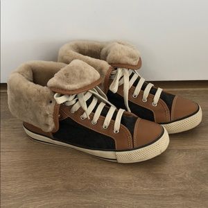 Tory Burch Benjamin Shearling Sneakers